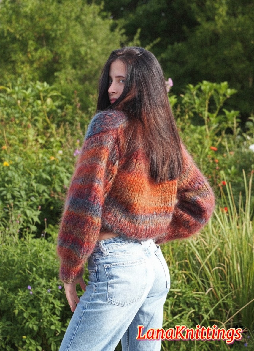 Silk Mohair Sweater HandKnitted Handmade 100% Natural Sweater by LanaKnittings