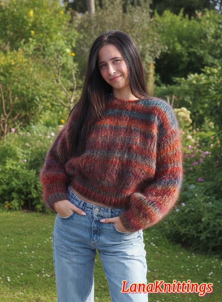 Silk Mohair Sweater HandKnitted Handmade 100% Natural Sweater by LanaKnittings - Image 2