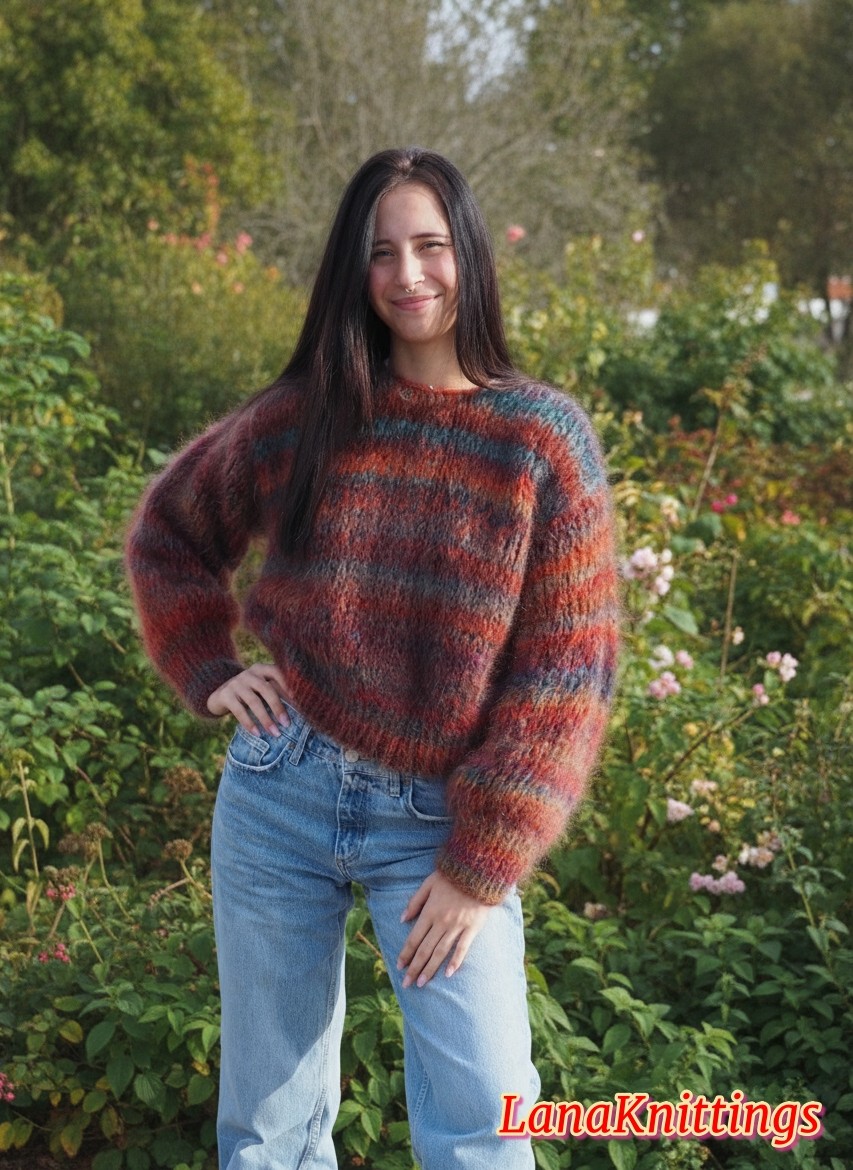 Silk Mohair Sweater HandKnitted Handmade 100% Natural Sweater by LanaKnittings - Image 3