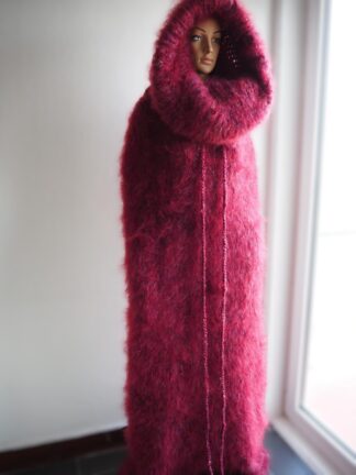 Mohair Sweater Tube Fetish Burgindy HandKnitted by LanaKnittings