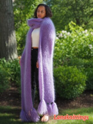 Mohair Scarf Lavender HandKnitted by LanaKnittings