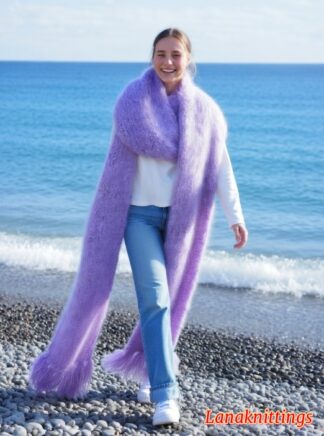 Mohair Scarf Lavender HandKnitted by LanaKnittings