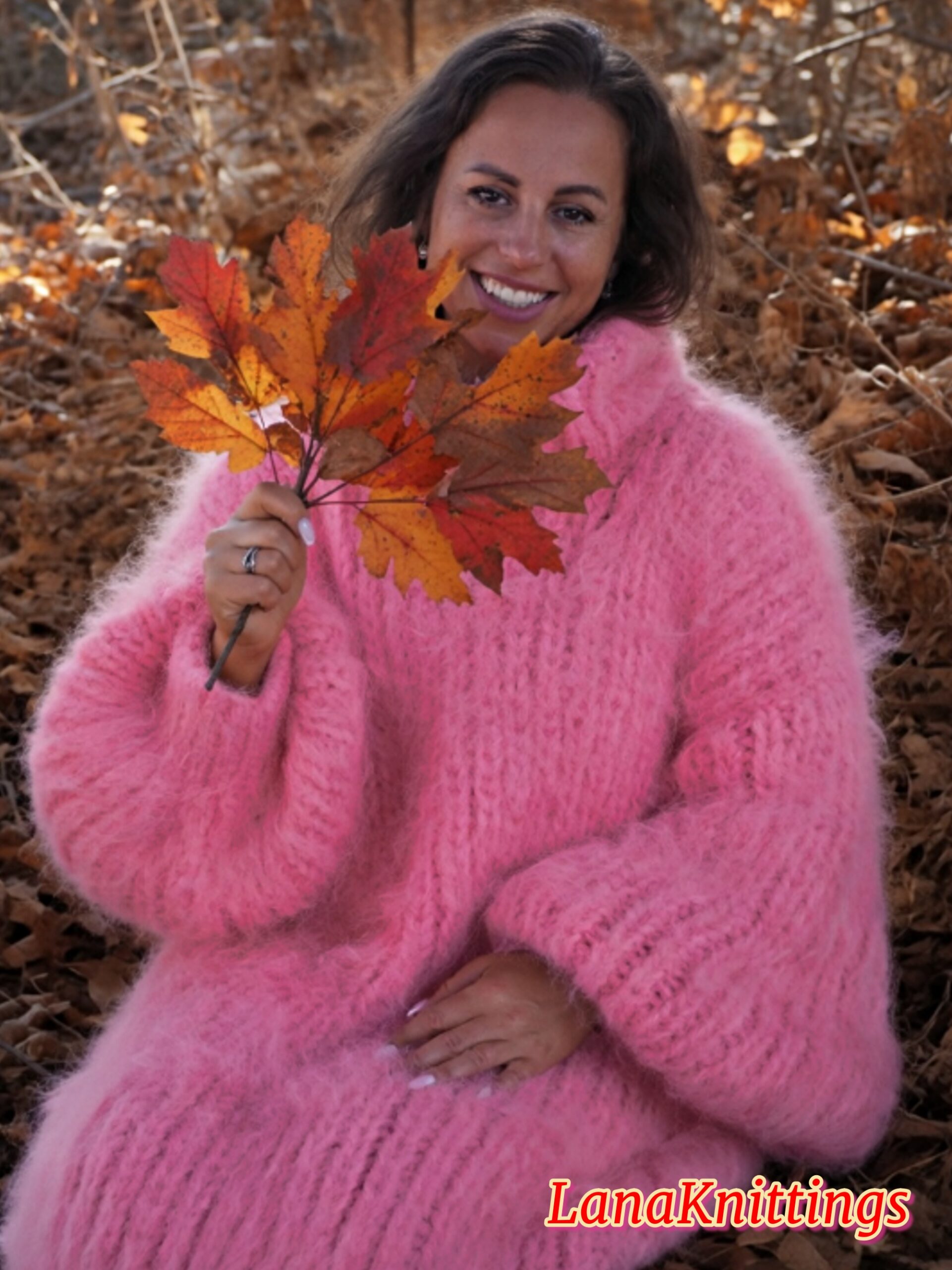 Pink Longhair Mohair Sweater Thick Handmade Handknitted by Lanaknittings - Image 13