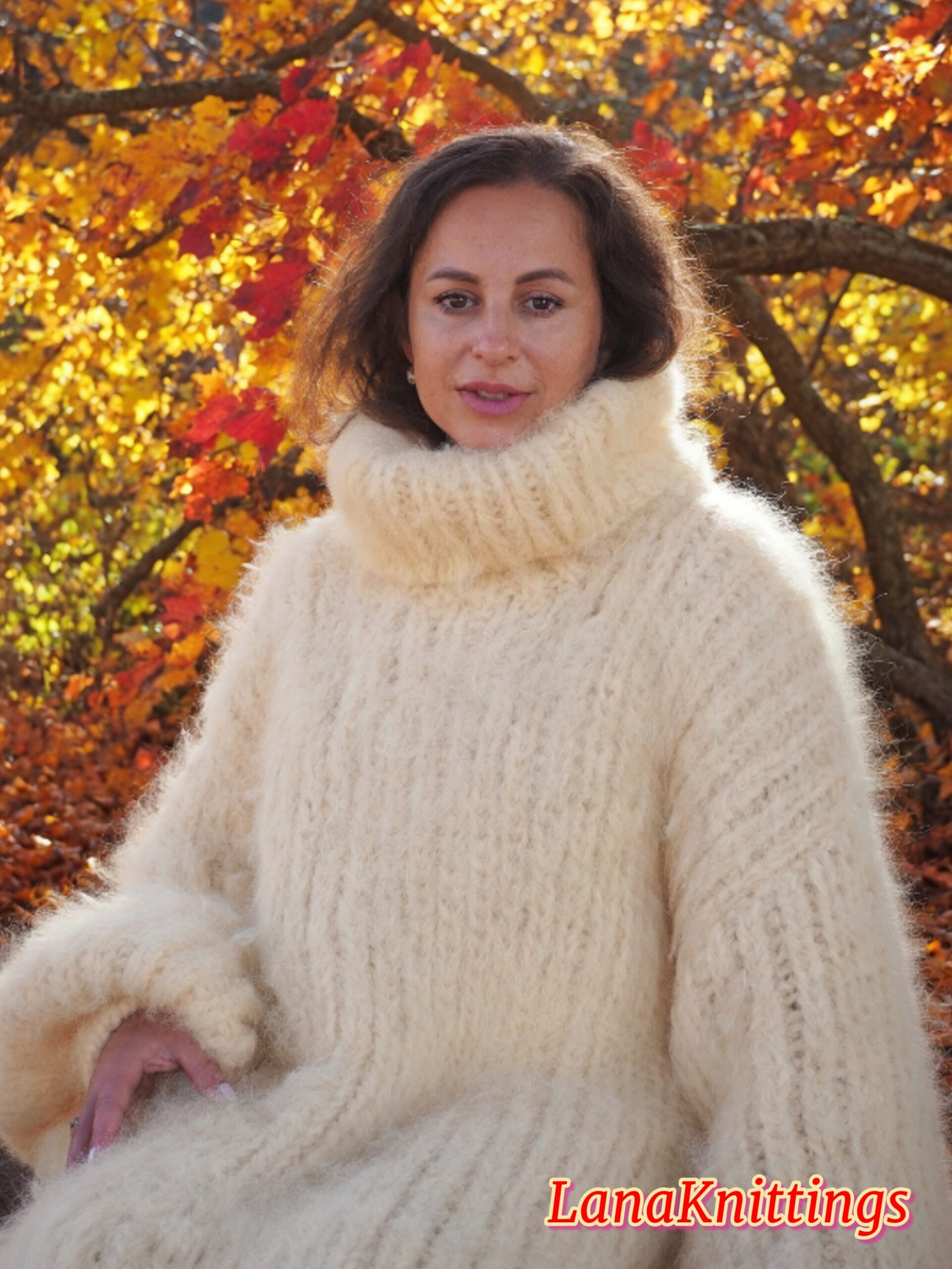 Ivory Longhair Mohair Sweater Thick Handmade Handknitted by Lanaknittings - Image 8